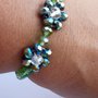 Bracciale di perline di vetro con fiori  