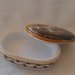 Portagioie ovale in ceramica di castelli dipinto a mano cm 9x6x2,3