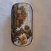 Portapettine ovale in ceramica di castelli dipinto a mano cm 16x8
