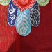 Mano di Fatima porta candela manufatto ceramica decoro graffito multicolore