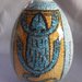 Uovo in ceramica di castelli bocciardata raffigurante il terzo cielo di Castelli cm 12 