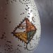 Uovo in ceramica di castelli dipinto a mano cm 12