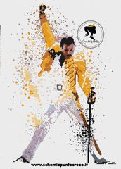 Freddie Mercury -schema a punto croce