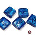 12 Perle Vetro - 21x21x4 mm - Quadrato Piatto - Azzurro - KV36-AZ