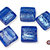 12 Perle Vetro - 21x21x4 mm - Quadrato Piatto - Blu Light - KV36-BL