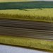 Diario in carta riciclata e stoffa con copertina gialla verde fatto a mano