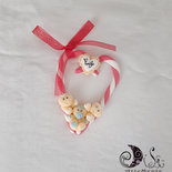 Addobbo natalizio  candycane cuore personalizzabile "Siamo in Tre" idea regalo speciale famiglia 