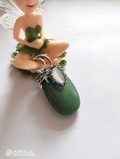giada verde pendente pietra naturale e opale