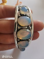 opale naturale bracciale argento placcato