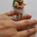 giada verde anello placcato regolabile