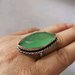 anello argento placcato con giada verde
