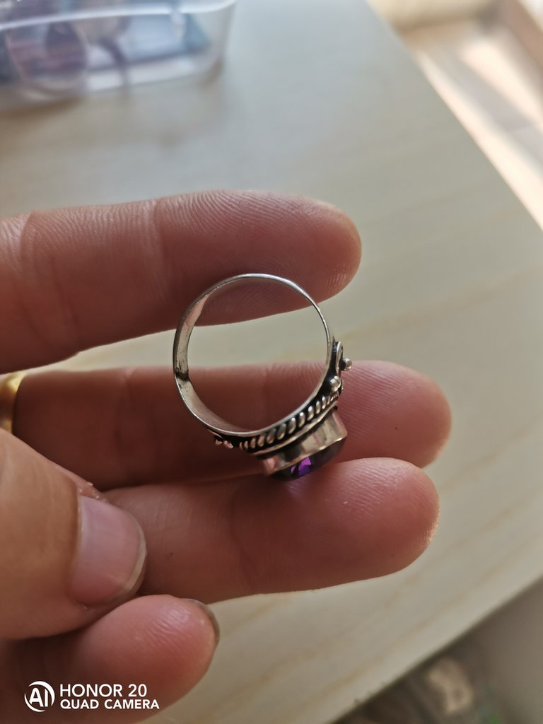 Anello Con Ametista Naturale, Fatto A Mano In Argento Sterling - Foto 3