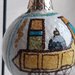 Palla in ceramica di castelli bocciardata raffigurante il terzo cielo di Castelli cm 8