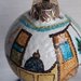 Palla in ceramica di castelli bocciardata raffigurante il terzo cielo di Castelli cm 8