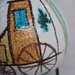 Palla in ceramica di castelli bocciardata raffigurante il terzo cielo di Castelli cm 10