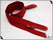 1 cerniera chiusura lampo zip colore rosso, divisibile, misura cm.45