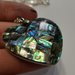 Abalone labradorite madreperla collana cuore argento