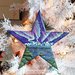 stella di Natale con aurora boreale, decorazione natalizia in legno con aurora boreale, ornamento natalizio da appendere, paesaggio nordico
