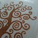 Piatto in ceramica di castelli bocciardata dipinto a mano albero della vita cm 22x22