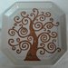 Piatto in ceramica di castelli bocciardata dipinto a mano albero della vita cm 22x22