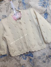 Maglia /giacchino / golfino bambina in lana merinos 100%