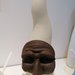 Corno con maschera in ceramica colore opaco h 15 cm 