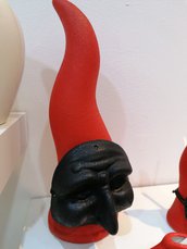 Profumatore corno con maschera in ceramica colore opaco h 30 cm 