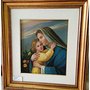 Quadro Capezzale Olio Su Tela Madonna con Bambino Gesù