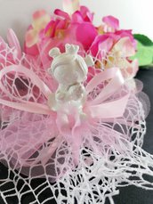 Bimba principessa  3d in gesso ceramico profumato su doppio velo rete 