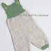 Salopette lana melange e verde per bimba