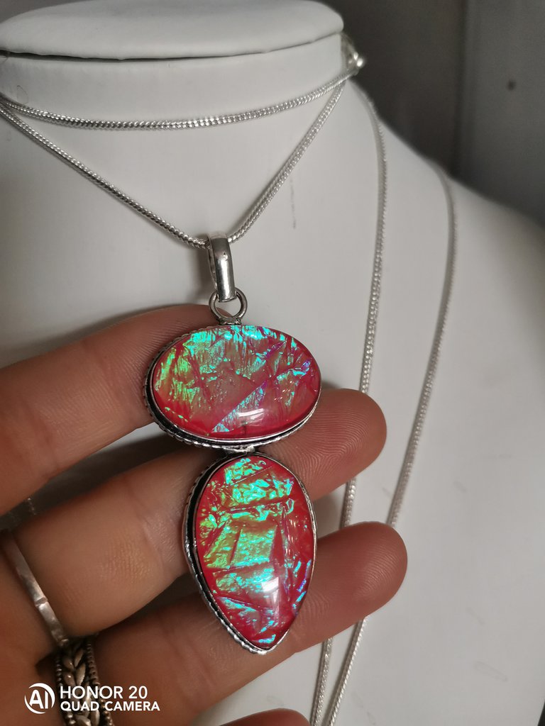 Gioiello Stella Di David Laboratorio Ciondolo A Stella Di David Con Opale Blu Fuoco – Argento Placcato, Senza Nichel, Perfetto Per Regali Collana Opale - Foto 8