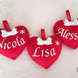 addobbo cuori con nome decorazione da appendere albero di natale personalizzati