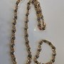Set collana cubana e bracciale dorato con perle 