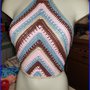 Top Donna boho, di cotone, rosa, blu, panna, fatto a mano 