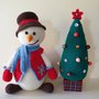 Pupazzo neve + albero natale amigurumi uncinetto