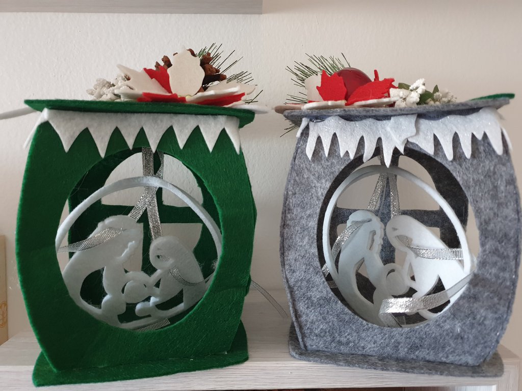 Lanterna in feltro con presepe - Feste - Natale - di Handmade bomb