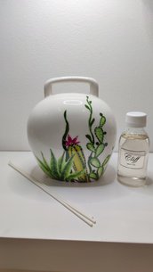 Profumatore campana porcellana con cactus 