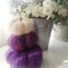 Set di tre zucche amigurumi panna e viola