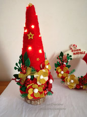 Decoro casa Natale fatto a mano luci unico regalo albero led fuoriporta lucine