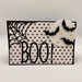 Card Halloween "BOO" con pipistrelli