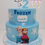 Torta scenografica Frozen- torta gomma Eva compleanno bimba tema frozen