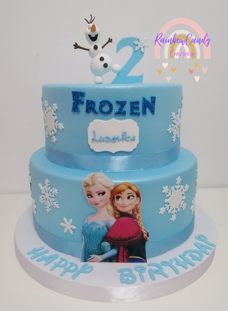 Torta scenografica Frozen- torta gomma Eva compleanno bimba tema