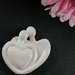 Sposini cuore stilizzati in gesso ceramico profumato per fai da te 