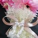 Ferro di cavallo con farfalla e fiori in gesso ceramico profumato su doppio velo rete 