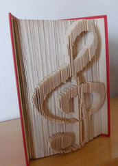 Book Folding, Folded Book, Libro Piegato, Libro Scultura , regalo di Natale, nota musicale