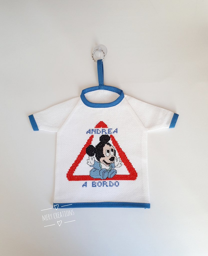 Mini T-shirt Bimbo a Bordo per Auto Bianco