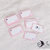 etichette rettangolari rosa per nascita battesimo bimba con cuori personalizzabili
