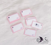 etichette rettangolari rosa per nascita battesimo bimba con cuori personalizzabili