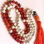 Collana di Howlite e Corniola 