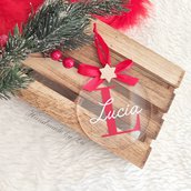 Medaglione natalizio con nome e iniziale - 8 cm 